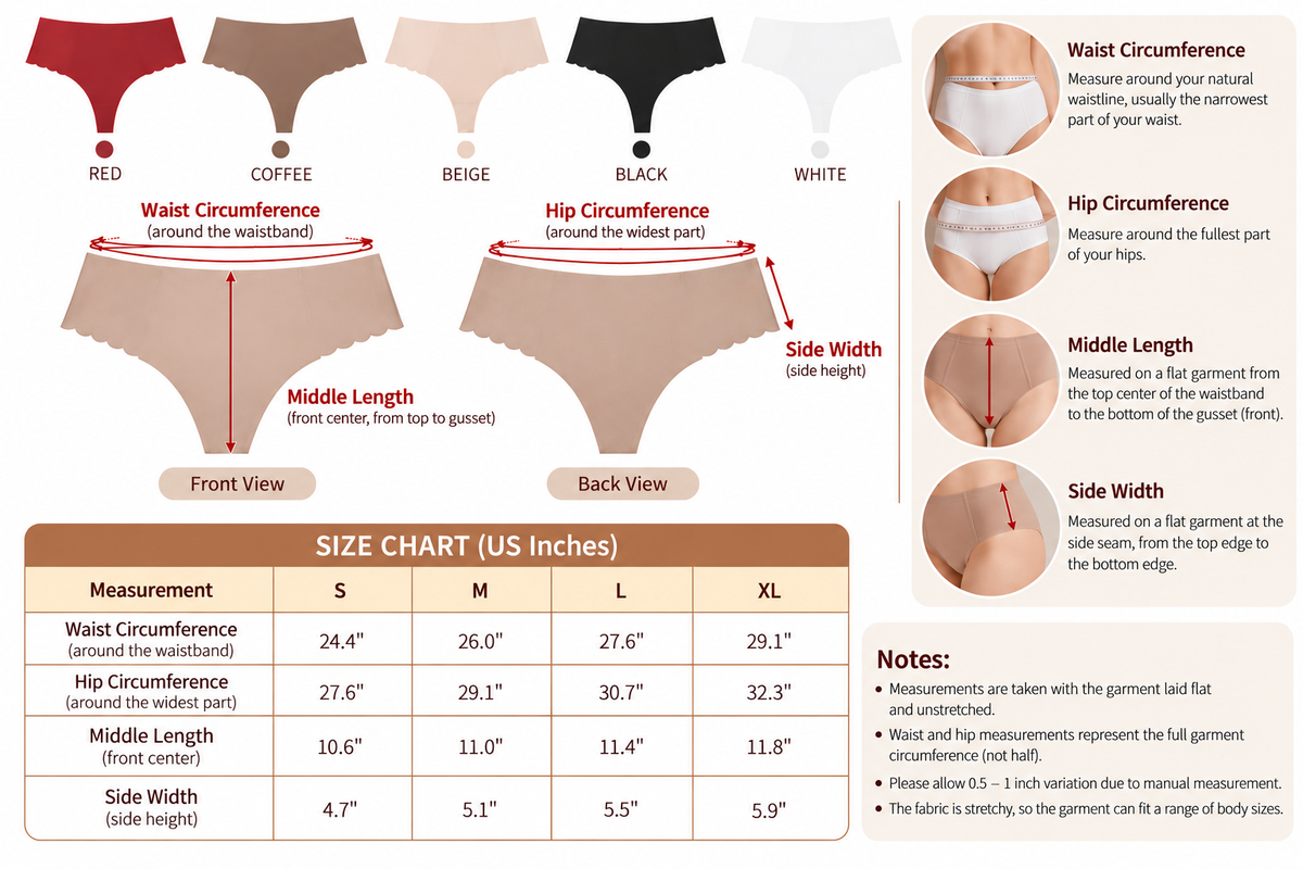 Mid-Rise Scalloped Thong Underwear